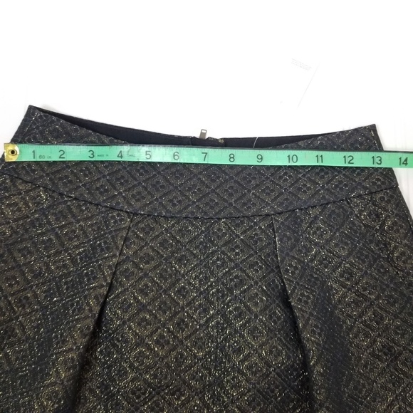 New LOFT black & gold brocade pleated skirt - Picture 5 of 6